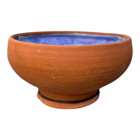 Studio Pottery Face Girl Handcrafted Terracotta Bowl Woman Portrait Signed 9" - Picture 2 of 6